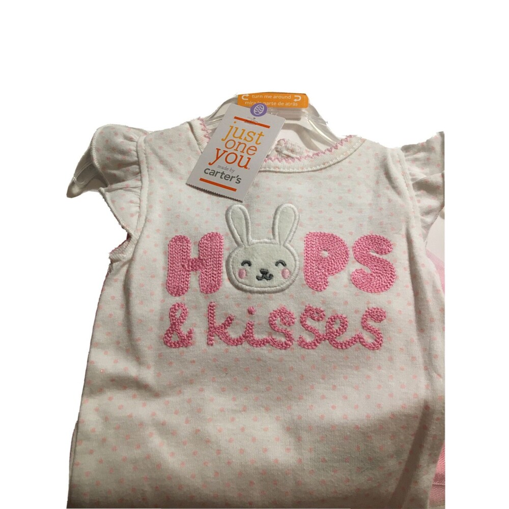 Girl Bodysuit with skirt. Pink And White. 3 Months Carter’s.. Easter - Picture 4 of 5